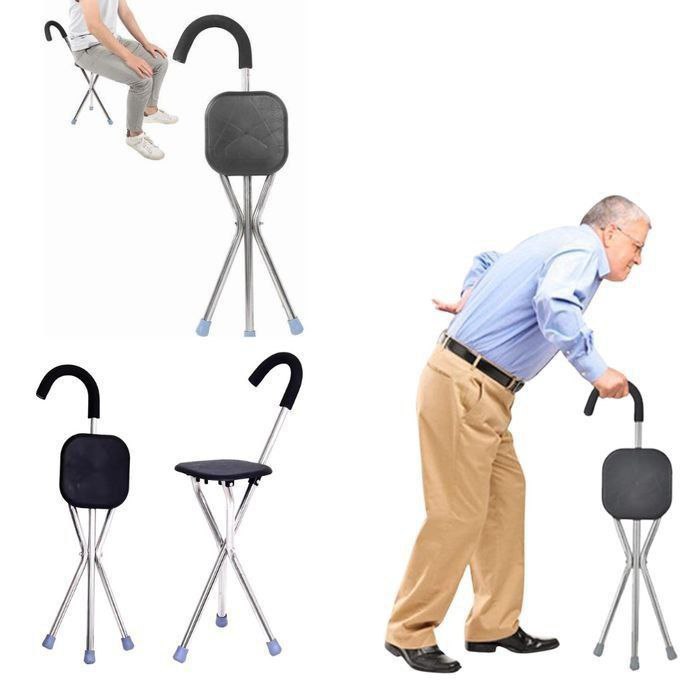 عكاز و كرسي 2 فـ 1 - الحل المثالي للراحة فالمشية